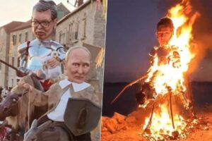 SKANDAL U HRVATSKOJ: Na karnevalu spalili lutke sa likom Vučića i Putina VIDEO