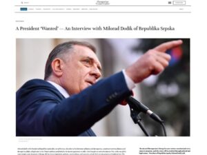 Dodik za Mađarsku konzervativu: Vrijeme je da se kaže stop; BiH mora da se vrati slovu Dejtona